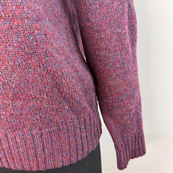VINTAGE Northern Isles Purple Sweater Wool Rib Knit Raglan Sleeve M Medium VTG - Picture 3 of 5